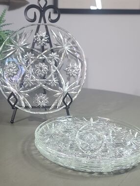 Anchor Hocking Early American Prescut (EAPC) plate, "Star of David" Set Of 4